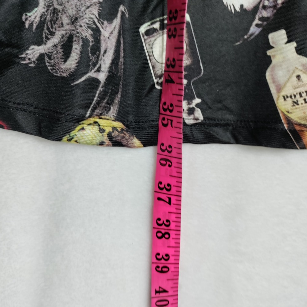 Magical Creatures Black Mini Dress with Multi-Color Graphic Print - Picture 5 of 6